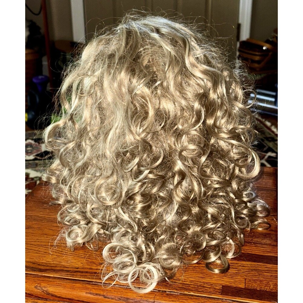 80'S WOMENS LONG MEDIUM LENGTH SOFT WAVY CURLS CURLY BLONDE HAIR BAND WIG
